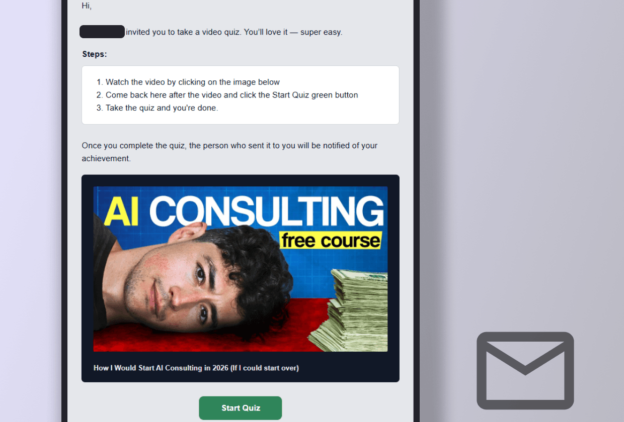 Automatic quiz delivery feature